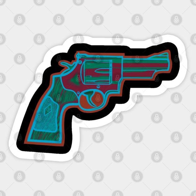 .44 Magnum Revolver Sticker by Art from the Blue Room